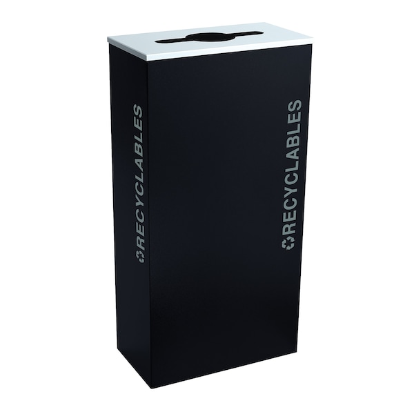 Ex-Cell Kaiser 17-Gal. KD Indoor Recycling Receptacle - Recyclables decal, Pebble Black Gloss RC-KD17-R BT-PBG - main